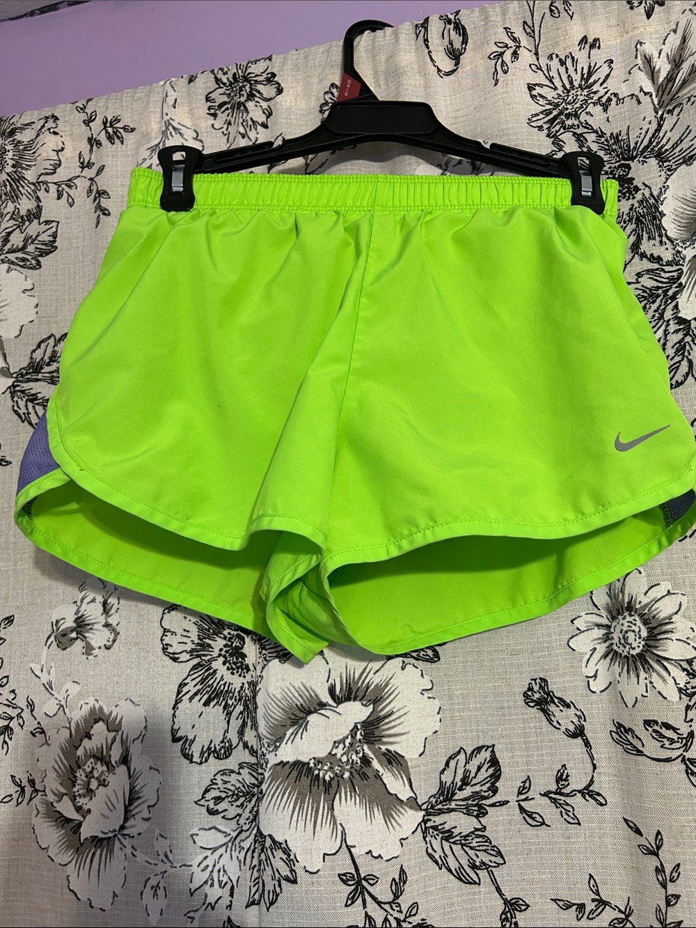 Nike Women’s Neon Lime Running Shorts with Reflective Swoosh